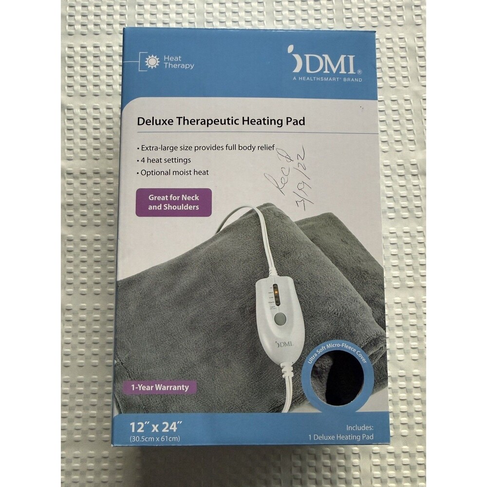 DMI XL Deluxe Therapeutic Electric Heating Pad Gray, 12x24